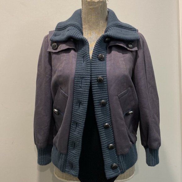 Marc Jacobs Bomber Jacket cropped Blue and Purple Small medium fit - Picture 3 of 16